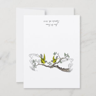 Vintages Oiseaux Tableau Jaune et Gris Cartes de p