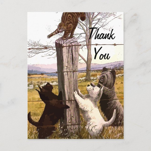 vintages terriers peints merci carte postale (Devant)