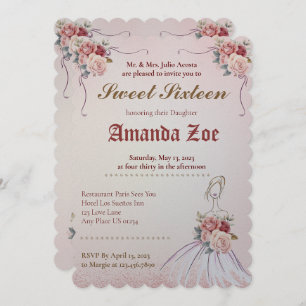 Vintange Sweet 16 / Quinceañera Invitation