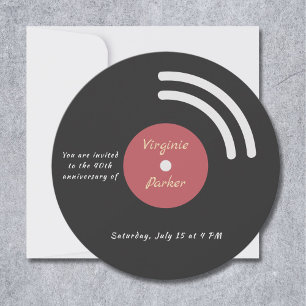 Vinyl Record Anniversaire Invitation