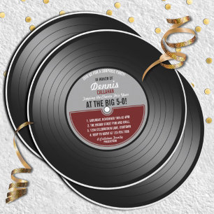 Vinyl Record Surprise Anniversaire Fête Invitation