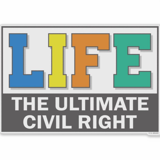 Vinyl sticker with a bold design. (Devant)