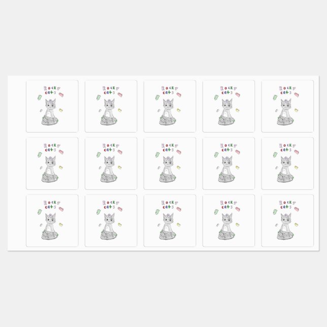 vinyl waterproof Rocky Cats sticker (Feuille)