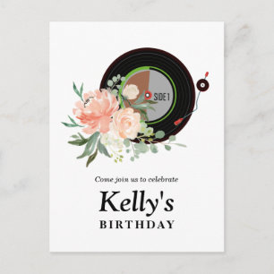 vinyle anniversaire Invitation Carte postale