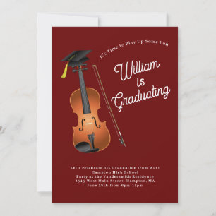 Viola Musician Graduician Party Musique Invitation