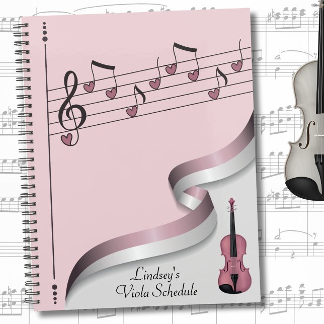 Viola rose planificateur musical et planificateur (Pink Viola Musical Gift Planner & Scheduler)