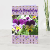 Viola violet Pansy Joli Jardin Carte photo