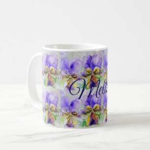 Viola Watercolor Fleurs Floral Love Dames Mug