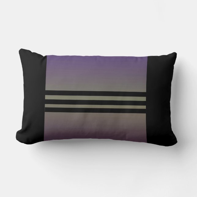Violet 3 noir noir Lumbar Coussin décoratif (Recto)