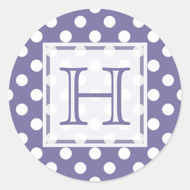 Violet Avec Stickers Monogramme Polka-dot Blanc (Devant)