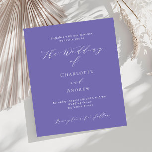 Violet blanc budget formel faire-part de mariage