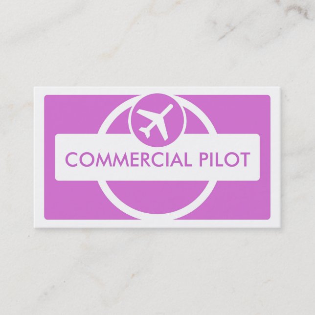 Violet blanc simple cartes de visite pilotes perso (Devant)