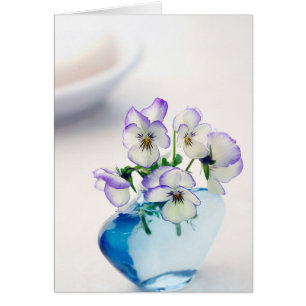 Violet blanc    ViolasFleurs Vase bleu Floral