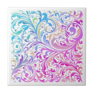 Violet Blue Swirl Motif moderne Carreaux en cérami