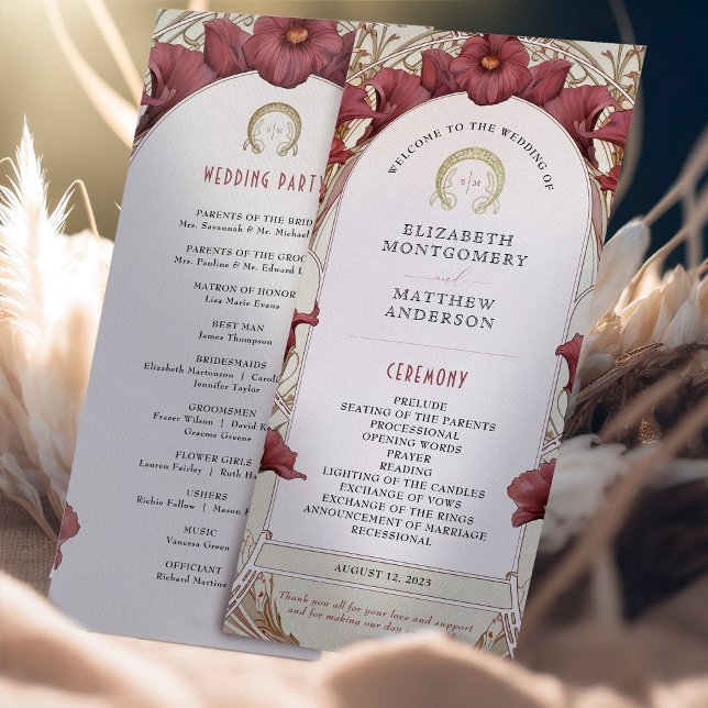 Violet Calla Lilies Programme de mariage Art Nouve (Créateur téléchargé)