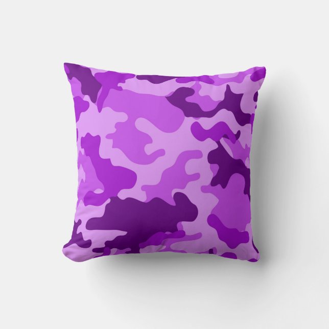Violet Camo Motif Jeu oreiller (Recto)