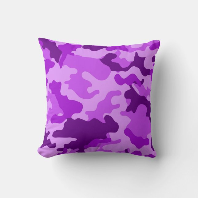 Violet Camo Motif Jeu oreiller (Recto)