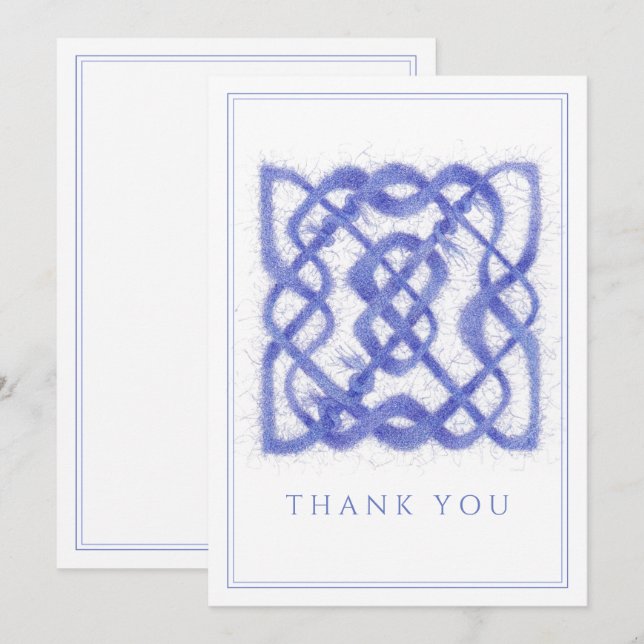 VIOLET CELTIC KNOT Flat Carte de remerciements (Devant / Derrière)