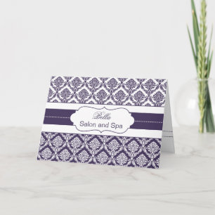 violet damask Business Merci Cartes