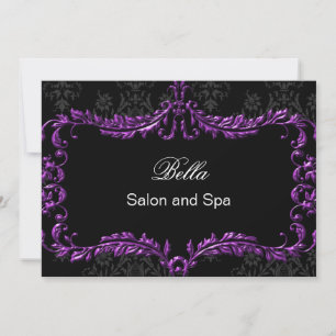 violet damask Business Thank You Cartes