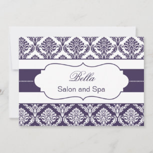 violet damask Business Thank You Cartes