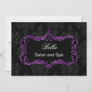 violet damask Business Thank You Cartes