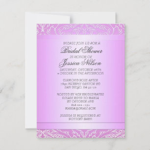 Violet de luxe Elegant Damask Invitation nuptiale