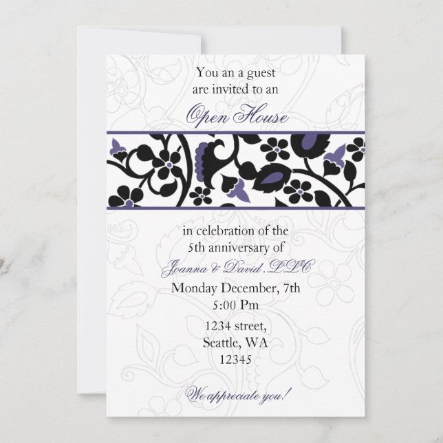 violet Elegant Corporate Party Invitation (Devant)