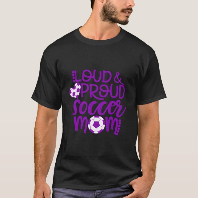 Violet Et Blanc Loud Et Fier Soccer Maman Sweat -  (Devant)
