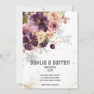 Violet et mousseux & Faire-part de mariage mauve