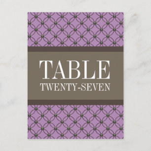 Violet Fancy Lattice Numéro de table Carte postale
