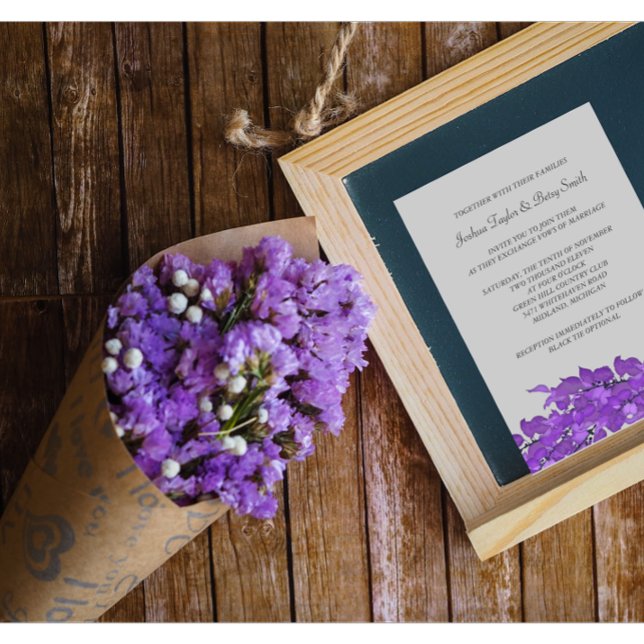 Violet Feuilles mariage invitations (Créateur téléchargé)