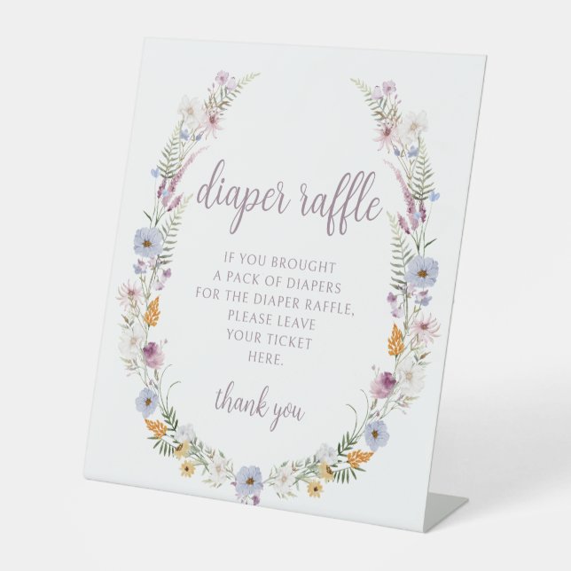 Violet fleur sauvage bébé fille diaper signe de to (Recto)