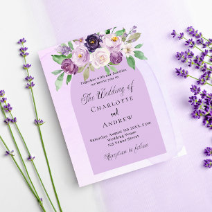Violet fleurit violet budget faire-part de mariage