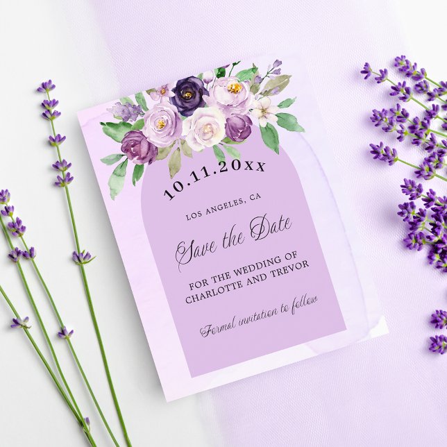 Violet floraux violet budget mariage enregistrer l (Créateur téléchargé)
