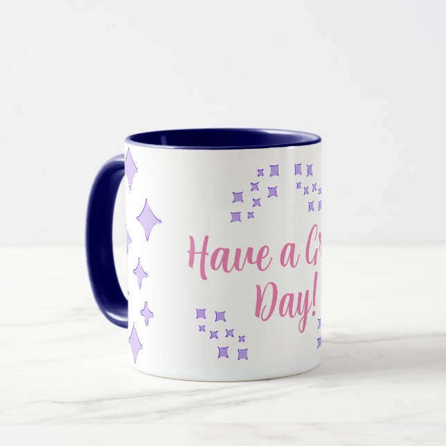 Violet Frosted Stars Motif Mug personnalisable (Devant gauche)