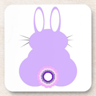 Violet Lapin de Pâques Dessous de verre en plastiq
