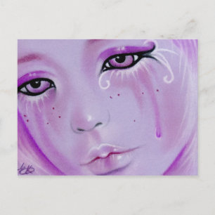 Violet Larmes Triste Girl Carte postale