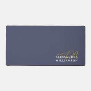 Violet Mauve Monogramme Or Blanc Minimaliste Chic