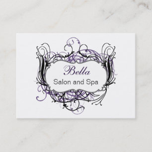 violet, noir et blanc Carte de visite chic