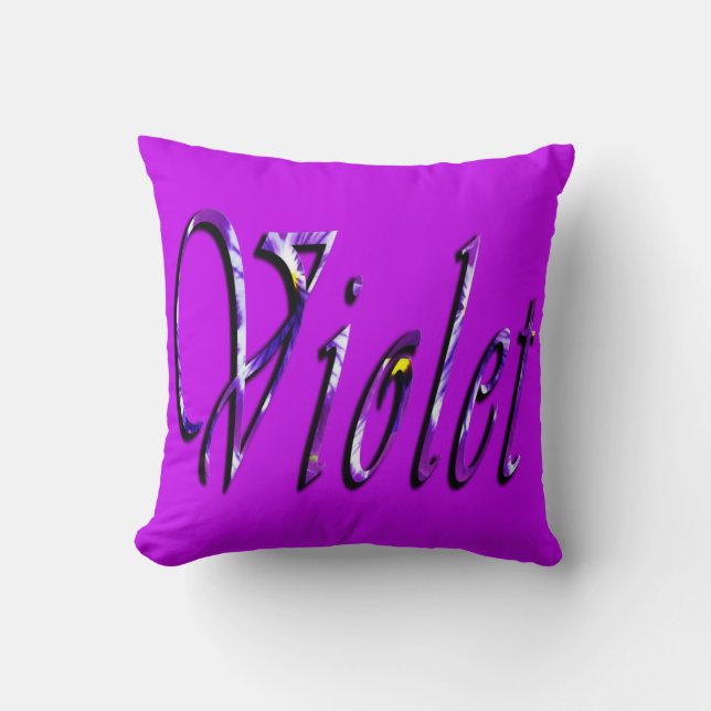 Violet, Nom Filles, Logo, Coussin Violet (Recto)