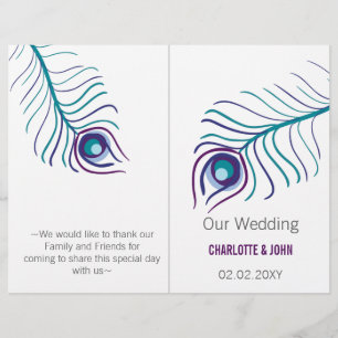 violet paon bi pli programme de mariage