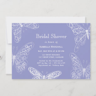 Violet Papillon nuptiale douche invitation