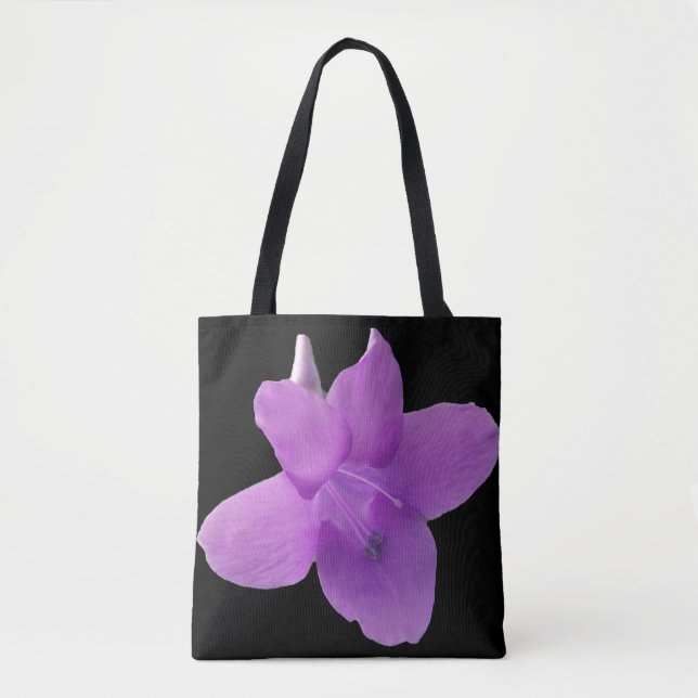 Violet philippin sur sac fourre-tout noir (Devant)