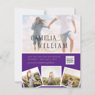 Violet photo Mariage Inviter QR Code Enregistrer D