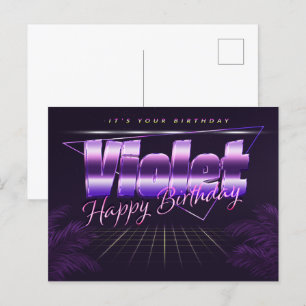 Violet prénom carte postale violet anniversaire
