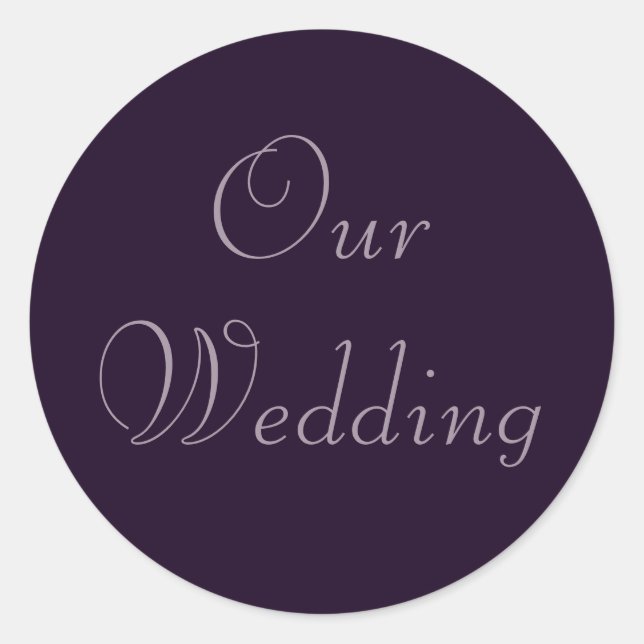 Violet Profond Nos Stickers Mariage (Devant)