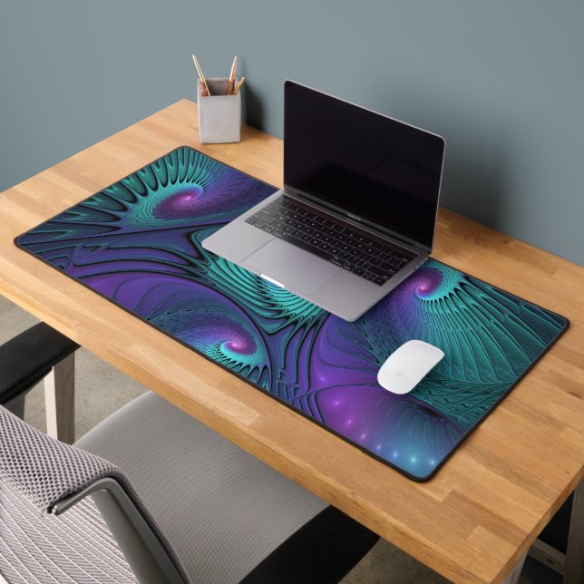Violet rencontre Turquoise moderne art fractal abs (Bureau 2)