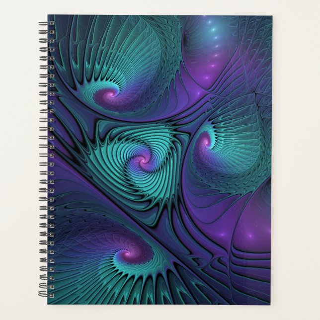 Violet Rencontre Turquoise Moderne Art Fractal Abs (Devant)