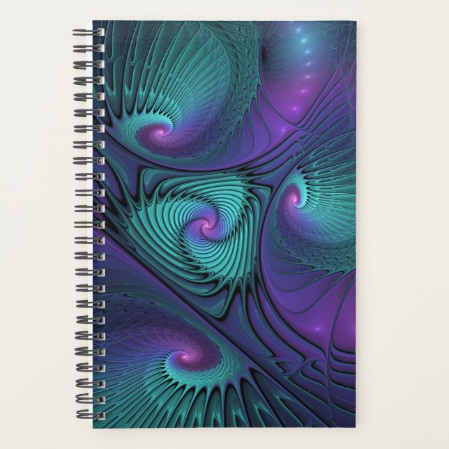 Violet Rencontre Turquoise Moderne Art Fractal Abs (Devant)